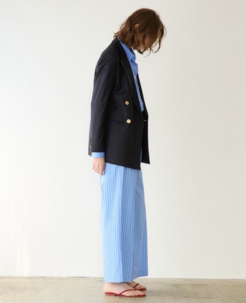 ウェザークロス/ストライプパジャマパンツ（セットアップ可） 詳細画像 ブルーストライプ 5