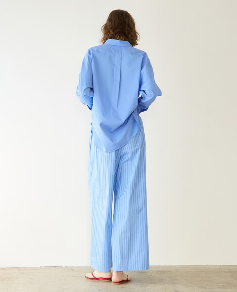 ウェザークロス/ストライプパジャマパンツ（セットアップ可） 詳細画像 ブルーストライプ 8