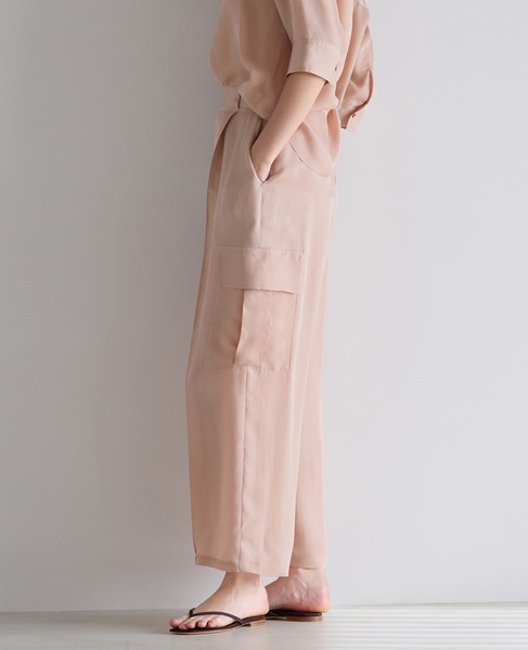 シルキーキュプラカーゴパンツ（セットアップ可） 詳細画像 ピンク 2