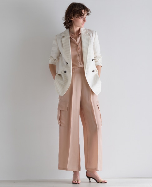 シルキーキュプラカーゴパンツ（セットアップ可） 詳細画像 ピンク 6