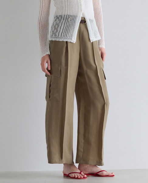 シルキーキュプラカーゴパンツ（セットアップ可） 詳細画像 カーキ 2