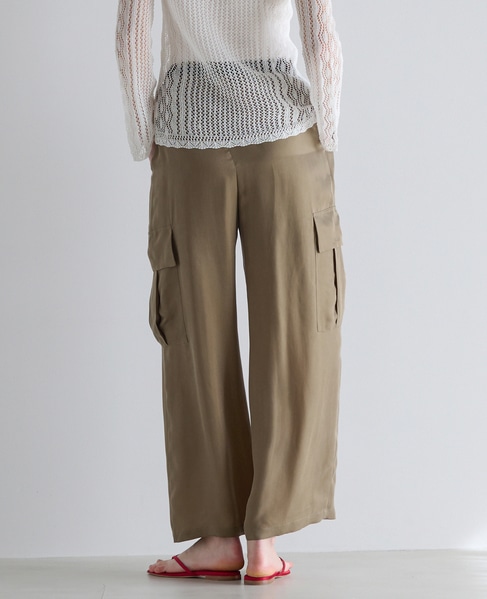 シルキーキュプラカーゴパンツ（セットアップ可） 詳細画像 カーキ 3