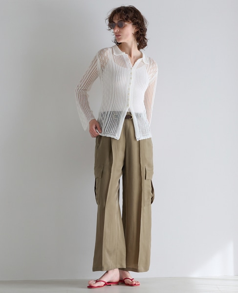 シルキーキュプラカーゴパンツ（セットアップ可） 詳細画像 カーキ 4