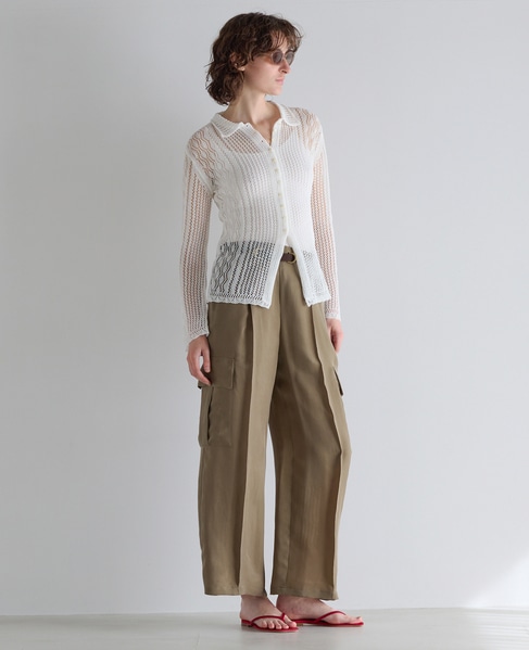 シルキーキュプラカーゴパンツ（セットアップ可） 詳細画像 カーキ 5