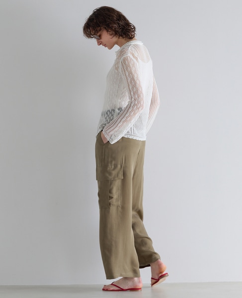 シルキーキュプラカーゴパンツ（セットアップ可） 詳細画像 カーキ 7