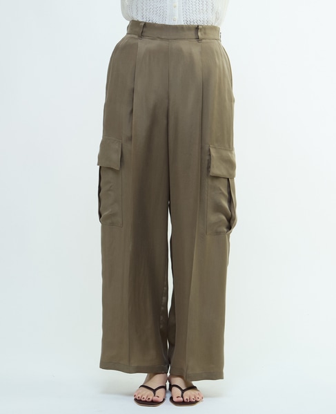 シルキーキュプラカーゴパンツ（セットアップ可） 詳細画像 カーキ 8