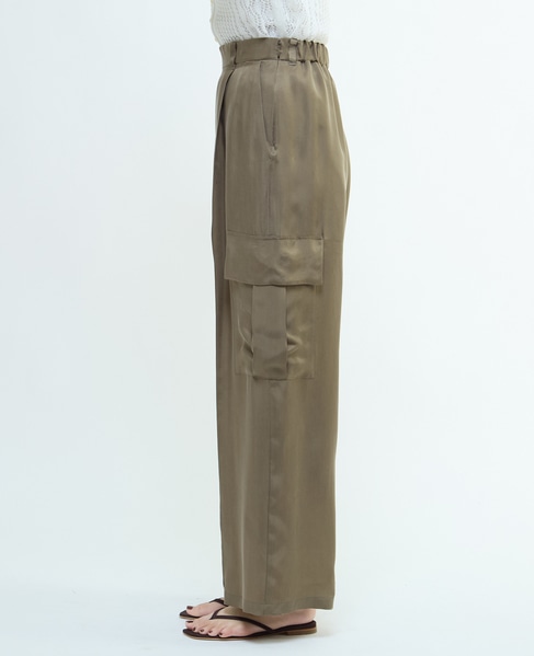 シルキーキュプラカーゴパンツ（セットアップ可） 詳細画像 カーキ 9