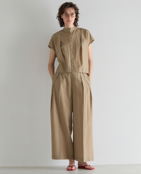 タッサーワイドパンツ（セットアップ可） 詳細画像 キャメル 4