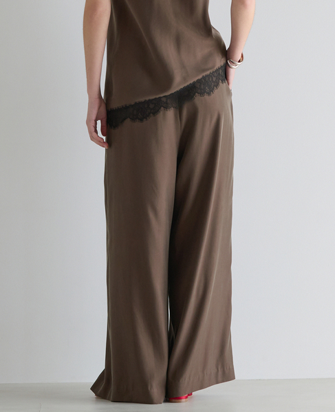 キュプラフィブリルシャンブレーイージーパンツ（セットアップ可） 詳細画像 ダークブラウン 3