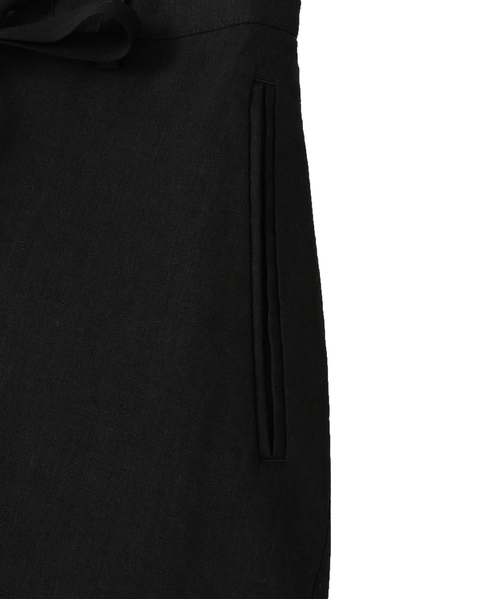 【l’heritage martinique/レリタージュ マルティニーク】ストレッチリネンイージーパンツ 詳細画像 ブラック 6