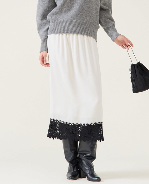 キュプラリバーレーススカート（セットアップ可）