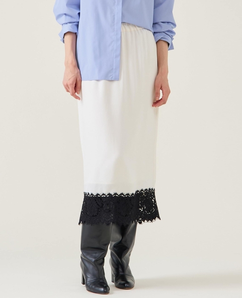 キュプラリバーレーススカート（セットアップ可） 詳細画像 ホワイト 4