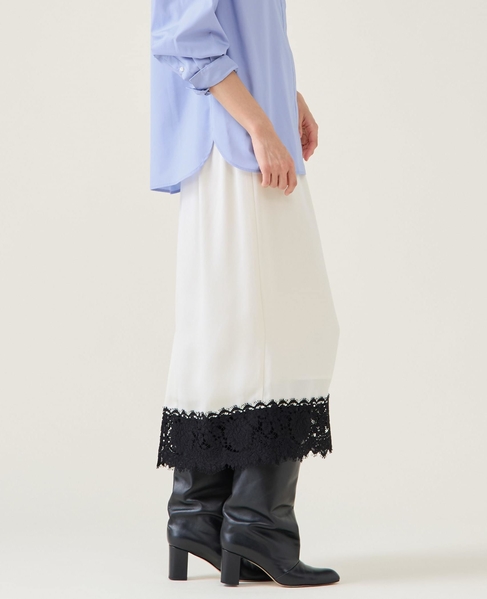 キュプラリバーレーススカート（セットアップ可） 詳細画像 ホワイト 5