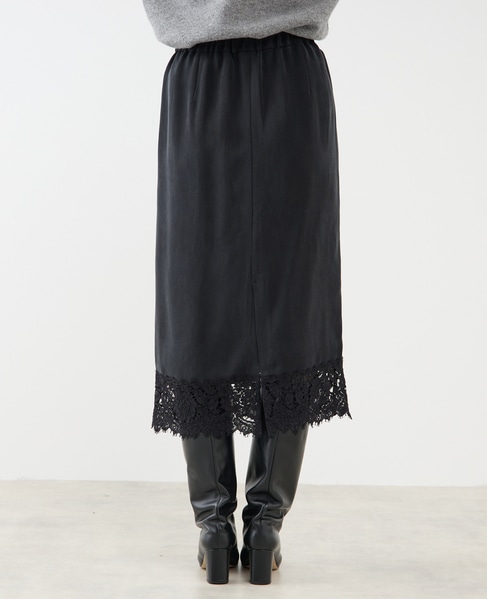 キュプラリバーレーススカート（セットアップ可） 詳細画像 ブラック 13