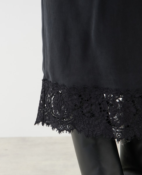 キュプラリバーレーススカート（セットアップ可） 詳細画像 ブラック 15