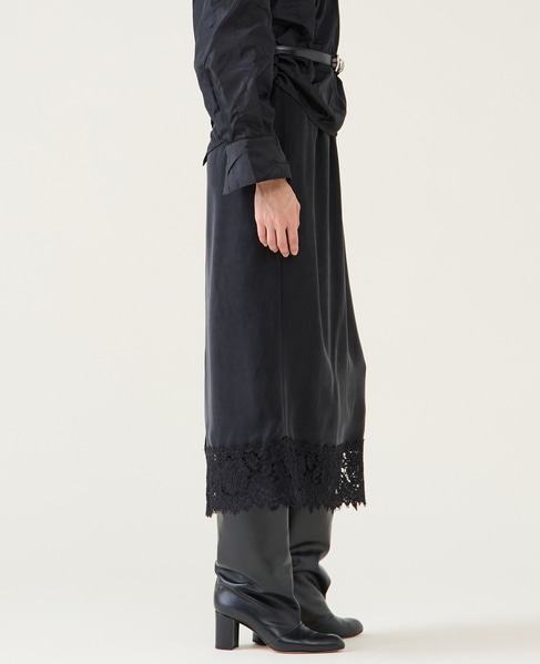 キュプラリバーレーススカート（セットアップ可） 詳細画像 ブラック 2