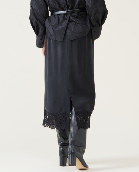 キュプラリバーレーススカート（セットアップ可） 詳細画像 ブラック 3