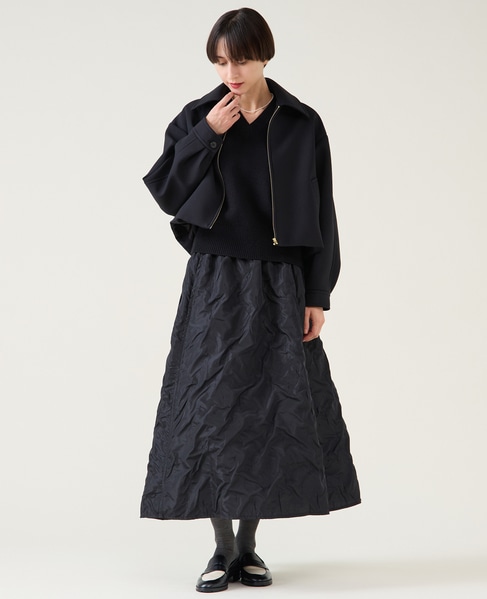 ジャガード2wayフレアスカート（セットアップ可） 詳細画像 ブラック 10