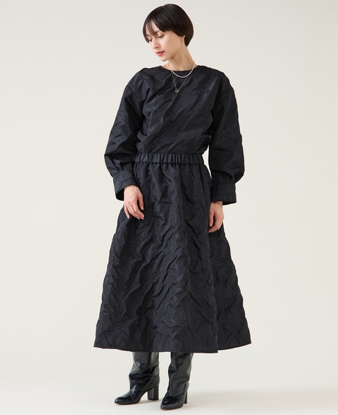 ジャガード2wayフレアスカート（セットアップ可） 詳細画像 ブラック 4