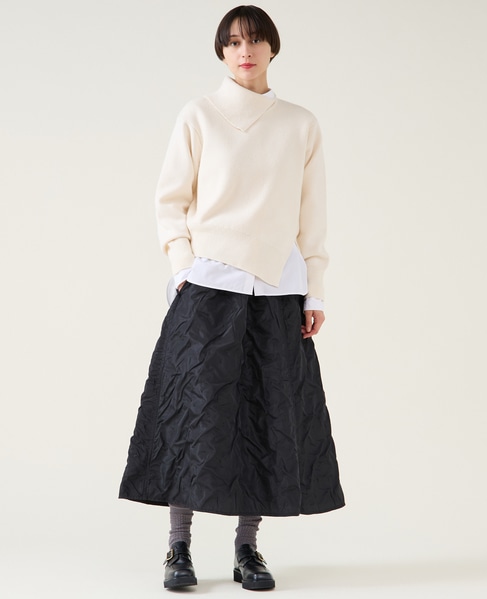 ジャガード2wayフレアスカート（セットアップ可） 詳細画像 ブラック 7