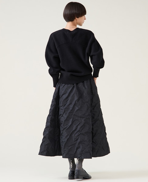 ジャガード2wayフレアスカート（セットアップ可） 詳細画像 ブラック 9