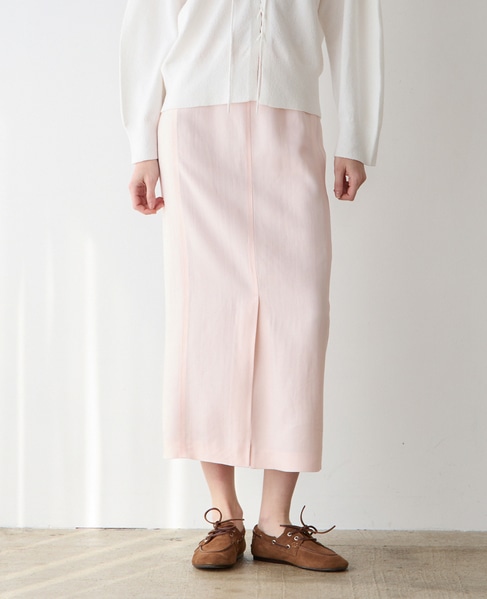 スラブペンシルラインスカート 詳細画像 ピンク 1