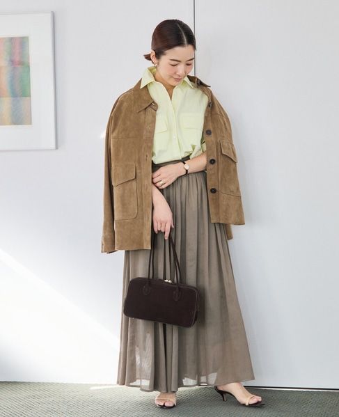 《コラボ》川上さやかさん×martinique メッシュスカート 詳細画像 カーキ 3
