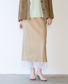 リバーレースバイヤススカート