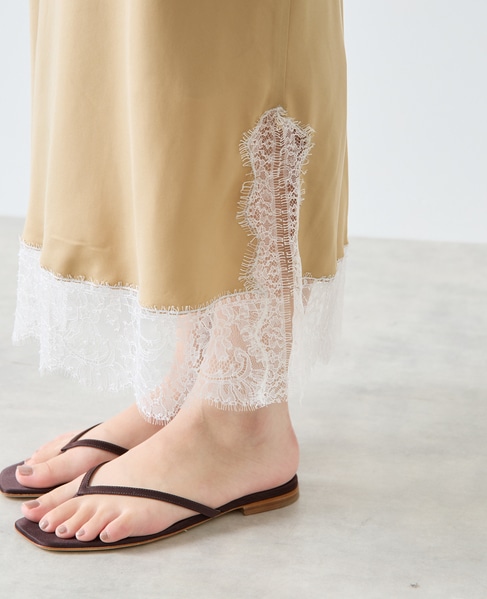 リバーレースバイヤススカート 詳細画像 キャメル 13