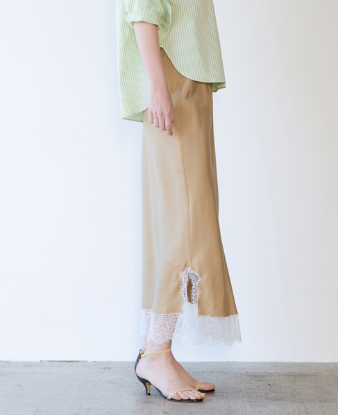 リバーレースバイヤススカート 詳細画像 キャメル 3