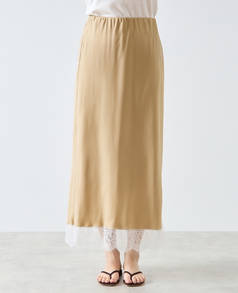 リバーレースバイヤススカート 詳細画像 キャメル 9