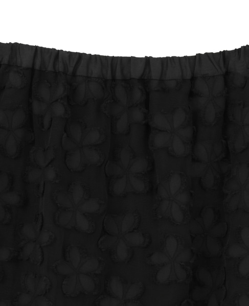 フラワージャガードIラインスカート 詳細画像 ブラック 3