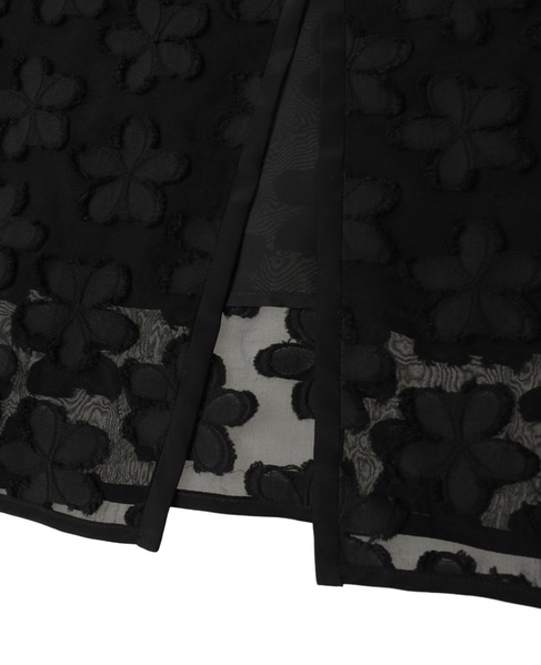 フラワージャガードIラインスカート 詳細画像 ブラック 5