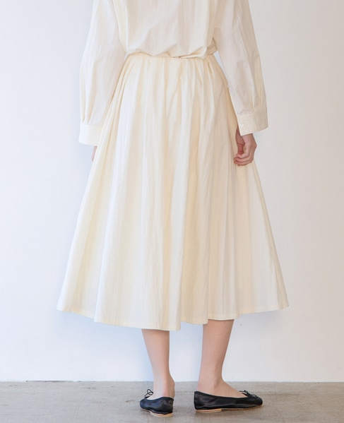 ウェザークロス/ストライプギャザースカート（セットアップ可） 詳細画像 ホワイト 3