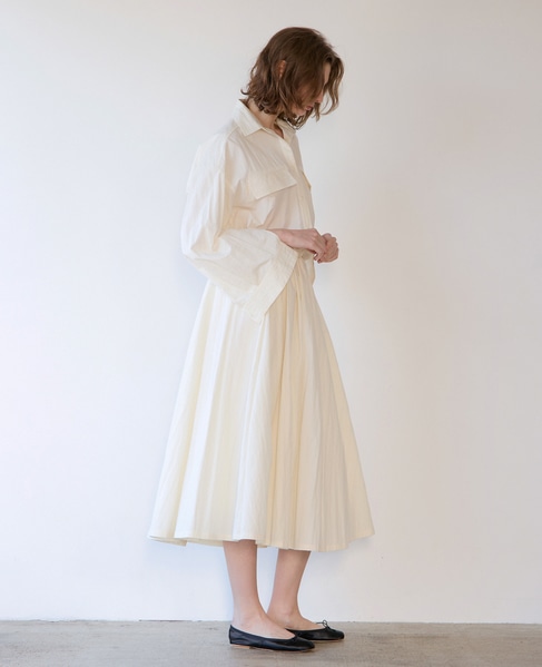 ウェザークロス/ストライプギャザースカート（セットアップ可） 詳細画像 ホワイト 7