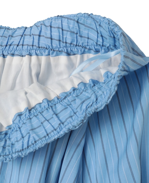 ウェザークロス/ストライプギャザースカート（セットアップ可） 詳細画像 ブルーストライプ 5