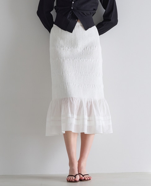 シャーリングスカート 詳細画像 ホワイト 1