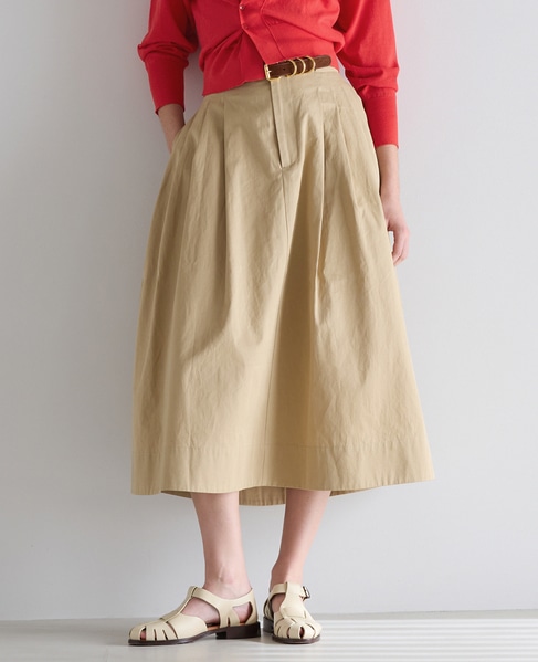 ハイカウントギャバフレアスカート 詳細画像 ベージュ 1