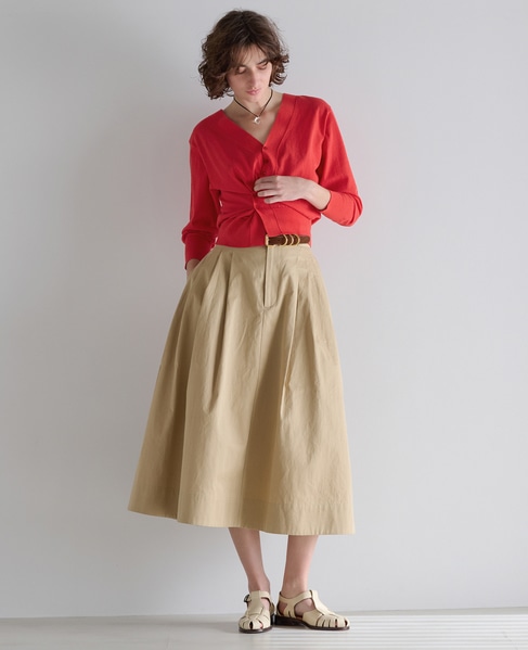 ハイカウントギャバフレアスカート 詳細画像 ベージュ 4