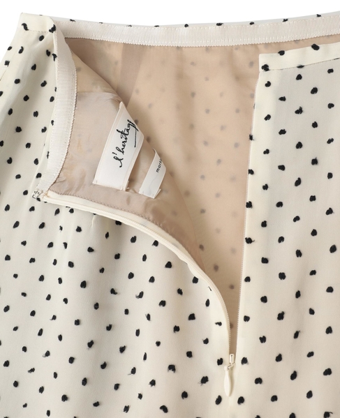 【l’heritage martinique/レリタージュ マルティニーク】ドットカットジャガードペンシルスカート（セットアップ可） 詳細画像 オフ×ブラック 4