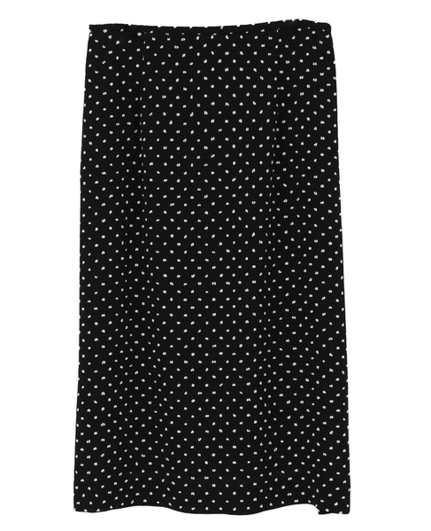 【l’heritage martinique/レリタージュ マルティニーク】ドットカットジャガードペンシルスカート（セットアップ可） 詳細画像 ブラック×オフ 1
