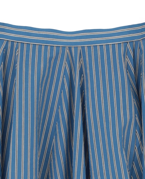 【l’heritage martinique/レリタージュ マルティニーク】コージーストライプフレアミディスカート（セットアップ可） 詳細画像 ブルー 3