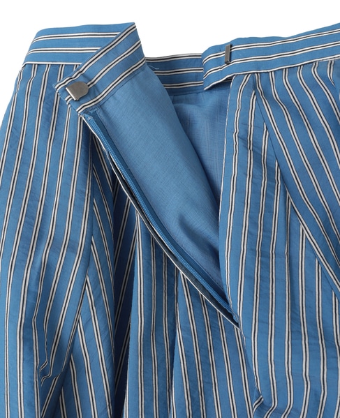 【l’heritage martinique/レリタージュ マルティニーク】コージーストライプフレアミディスカート（セットアップ可） 詳細画像 ブルー 5