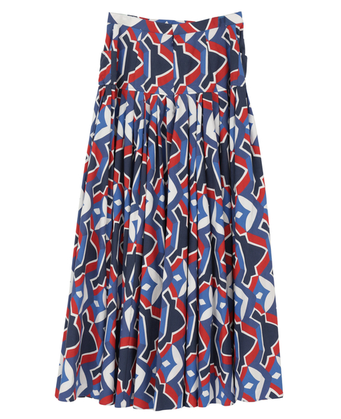 【l’heritage martinique/レリタージュ マルティニーク】アールデコ・タイルボリュームスカート 詳細画像 ブルー×レッド 2