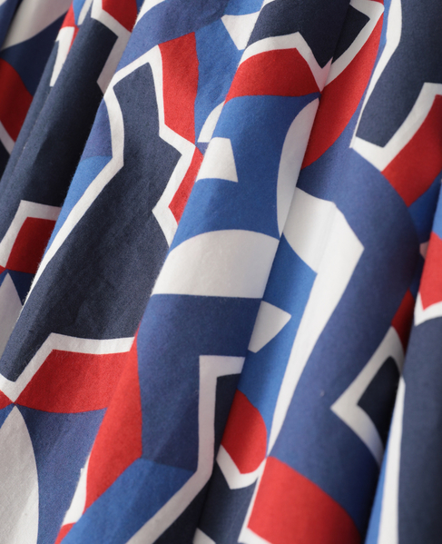 【l’heritage martinique/レリタージュ マルティニーク】アールデコ・タイルボリュームスカート 詳細画像 ブルー×レッド 7