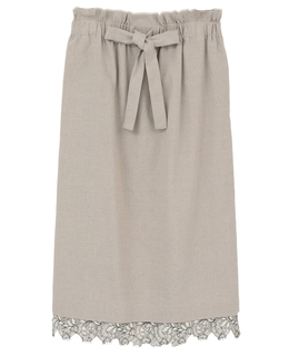 【l’heritage martinique/レリタージュ マルティニーク】ストレッチリネンミディアムスカート