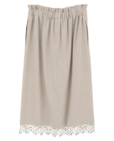 【l’heritage martinique/レリタージュ マルティニーク】ストレッチリネンミディアムスカート 詳細画像 ナチュラル 2