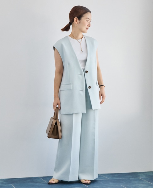 《コラボ》川上さやかさん×martiniqueVネックジレ（セットアップ可） 詳細画像 サックス 6