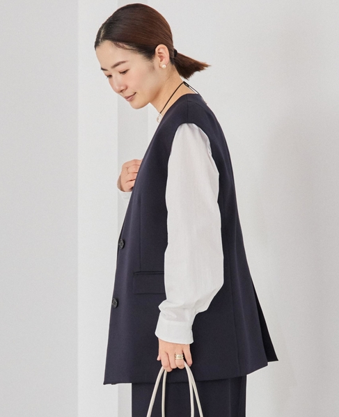 《コラボ》川上さやかさん×martiniqueVネックジレ（セットアップ可） 詳細画像 ネイビー 3