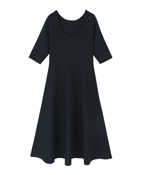 【l’heritage martinique/レリタージュ マルティニーク】アセテートポリミラノフレアワンピース 詳細画像 ネイビー 1